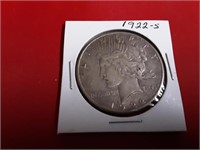 SILVER PEACE DOLLAR 1922 S