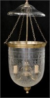 ETCHED CLEAR GLASS BELL-JAR CHANDELIER