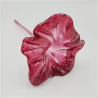 Hand Blown Fuschia Art Glass Flower
