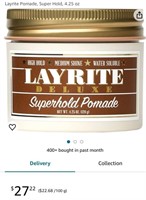 Layrite Pomade, Super Hold, 4.25 oz - Has a mild