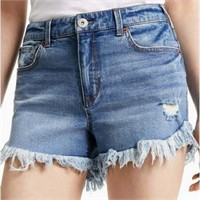 $50  INC Women's Frayed High Rise Shorts Size 4