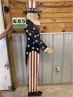 2 - Sided 6' Wood Uncle Sam Flag Holder