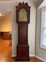 Antique Oak & Mahogany Grandfather Clock - Runs