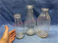 (3) Old milk bottles