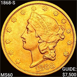 1868-S $20 Gold Double Eagle