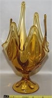MCM Viking Epic Amber Art Glass Handkerchief Swung