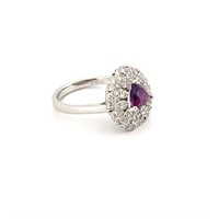 Platinum Kashmir Sapphire and Diamond Ring