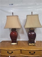 Pair of table lamps 34" high