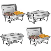 Chafing Dish Buffet Set 8 QT 4 Pack Stainless Ste