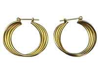 14k Twisted Hollow Hoop Earrings