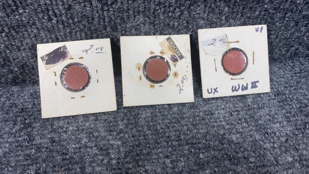 3 WW2 Raton Tokens