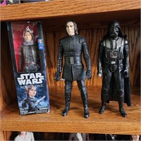 (3) Star Wars Figurines - Jedha, Kylo Ren, Darth