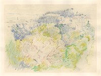 Berthe Morisot pochoir "Montagne du Chateau a Nice