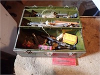 Metal Tool Box w/ Gun Bolt Actions, 308 Casings,