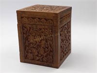 Carved Wood Box with Cover