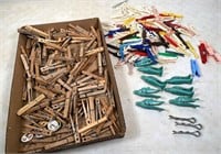 vintage Dolphin clothespins, plastic & wood