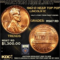 ***Auction Highlight*** 1962-d Lincoln Cent Near T
