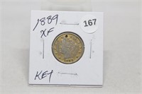 1883 N/C V-nickel Key Date (holed)