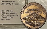 Bronze 1972 Canon City CO Medal