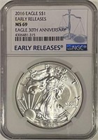 US 2016 Silver Eagle MS 69 Early Release