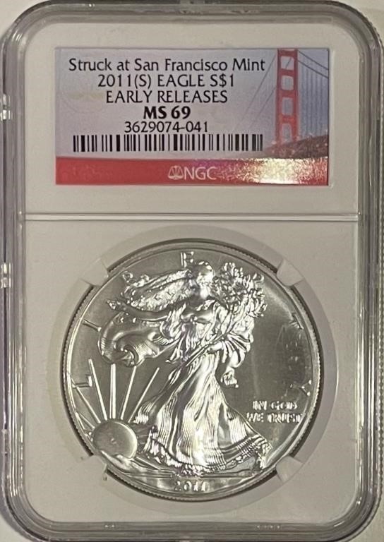 US Certified MS69 2011S Silver Eagle