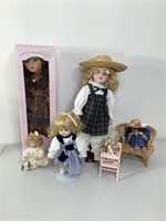 Porcelain Dolls & Doll Furniture