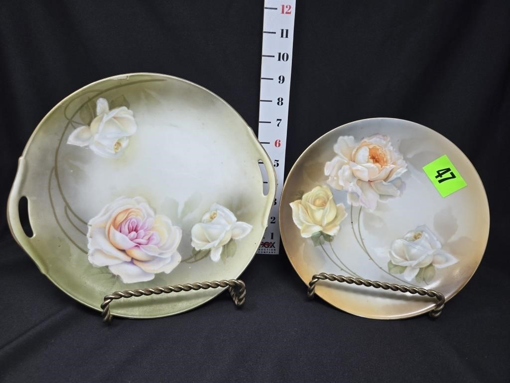 (2) R.S. Prussia Plates w/Roses