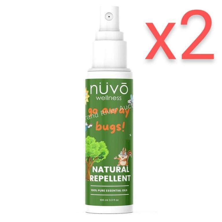 x2 Nuvo Wellness Go Away Bugs Natural Repellent