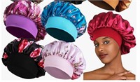 2PCS Satin Bonnets for Women(Blue ,Black)