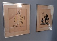 (2) framed Picasso prints: Don Quixote and
