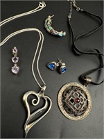 Sterling silver necklaces and earrings lots