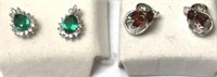Color stone earrings