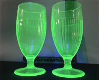 Uranium Glass Goblets