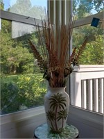 Vintage Palm Tree Vase & Decor