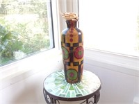 13" Tall Unique Vase & Hand Crafted Flower