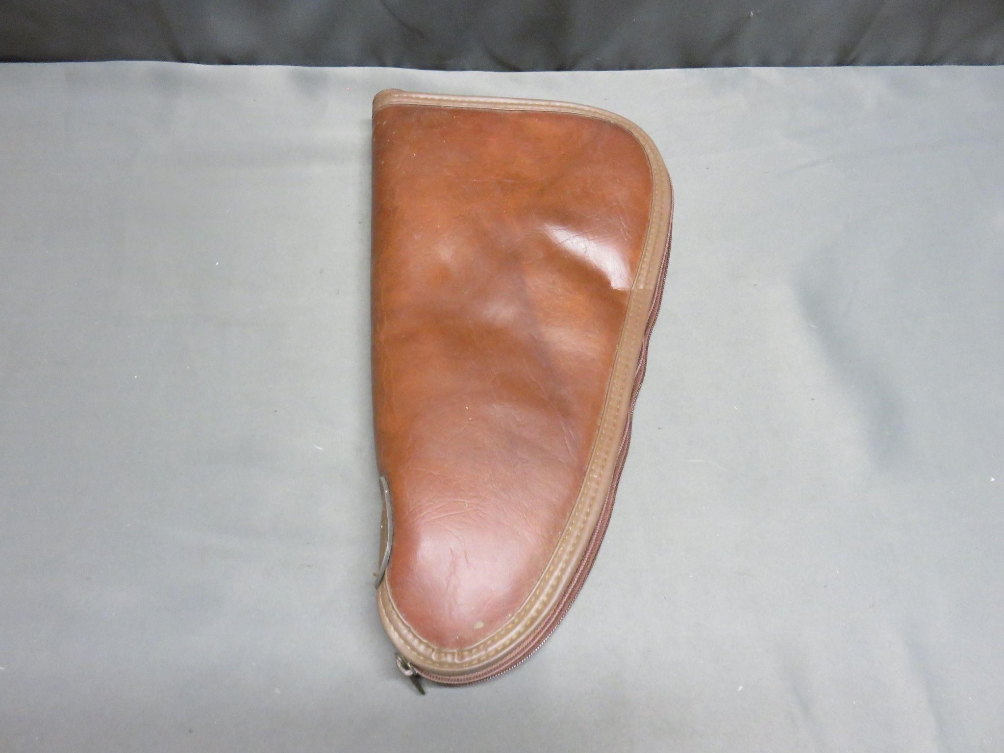 Leather Pistol Case Lined with Wool or Shearling
