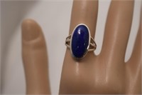 Sterling Lapis Lazuli Ring   Sz 7