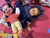 Vintage Minnie doll & baby doll