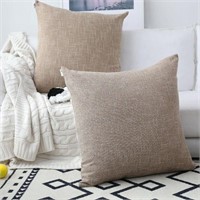 NEW $32 (26" X 26")  Burlap Lined Pillow Covers