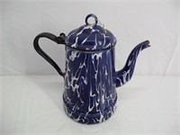 Enamel White & Blue Tea Pot
