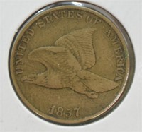 1857 FLYING EAGLE CENT  VF
