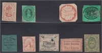 US Stamps group of Locals, nine different, uncheck
