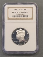 2008-s Silver Half Dollar Ngc Pf70 Ultra Cameo