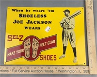 Shoeless Joe Jackson promotional metal sign