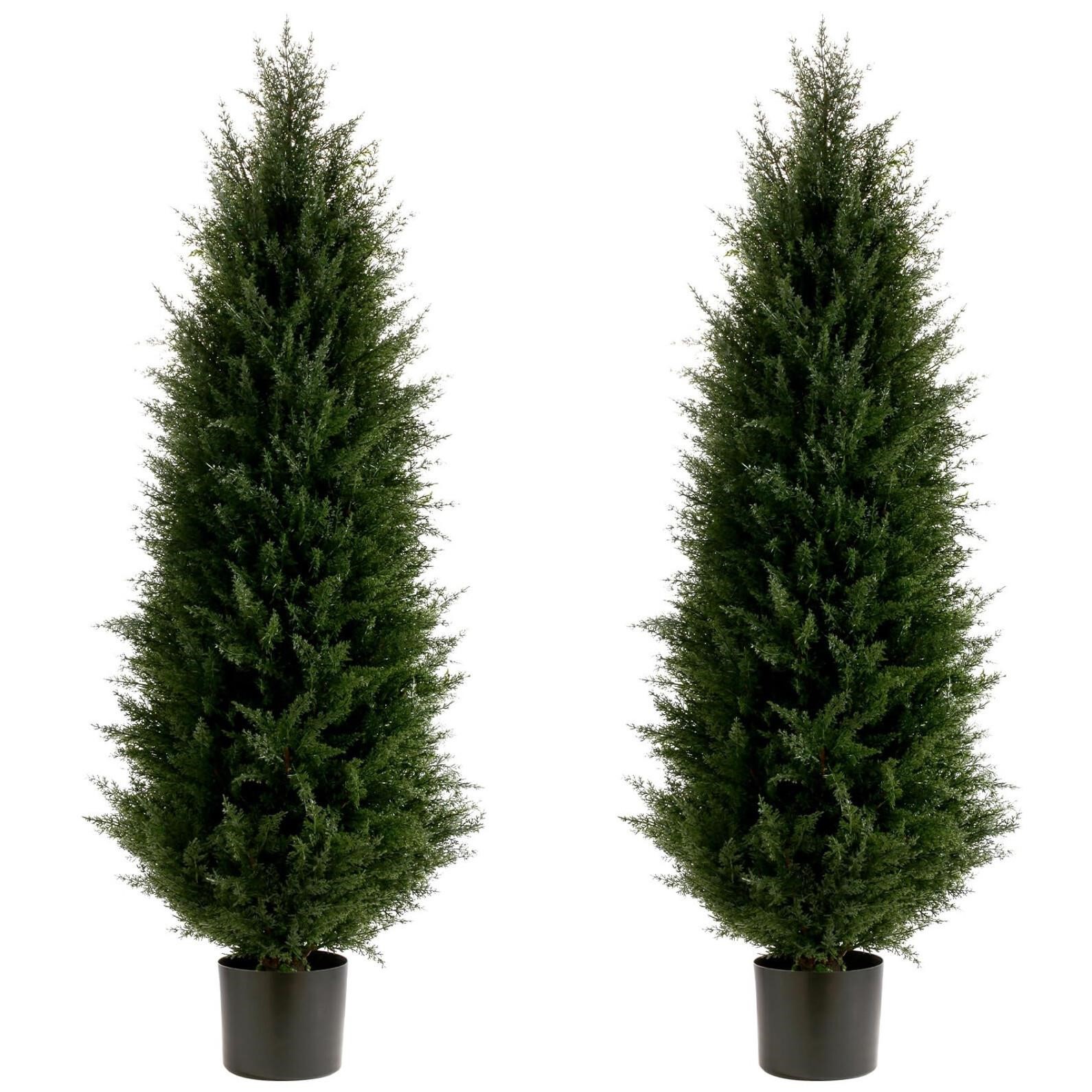 Artificial Topiary Tree Set of 2 Artificial Cedar