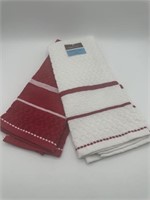 Kitchen Towel 2pk Red White by TrueLiving