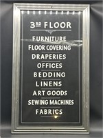 Vintage Department Store Sign, 3rd Floor Depts.
