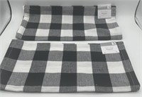 4ct Buffalo Check Placemats 13x19in Black White