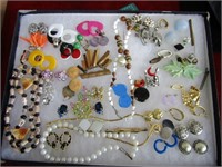 Showcase of jewelry. Earrings,necklaces,etc.