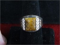 10k gold & Sterling Silver Ring. Roman soldier.